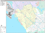San Leandro Wall Map Premium Style